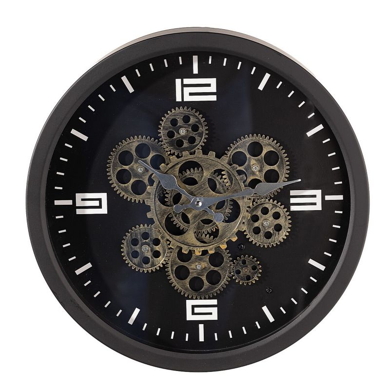 Dekoria Time vægur, Ø 38 cm, sort, 1 stk.