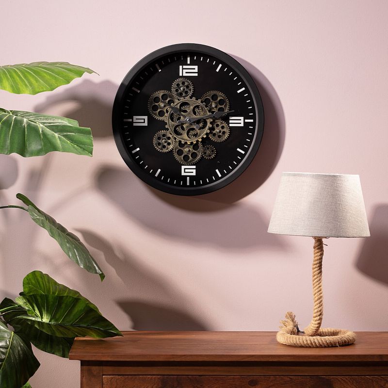 Dekoria Time vægur, Ø 38 cm, sort, 1 stk.