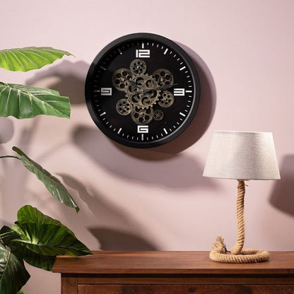 Dekoria Time vægur, Ø 38 cm, sort, 1 stk.