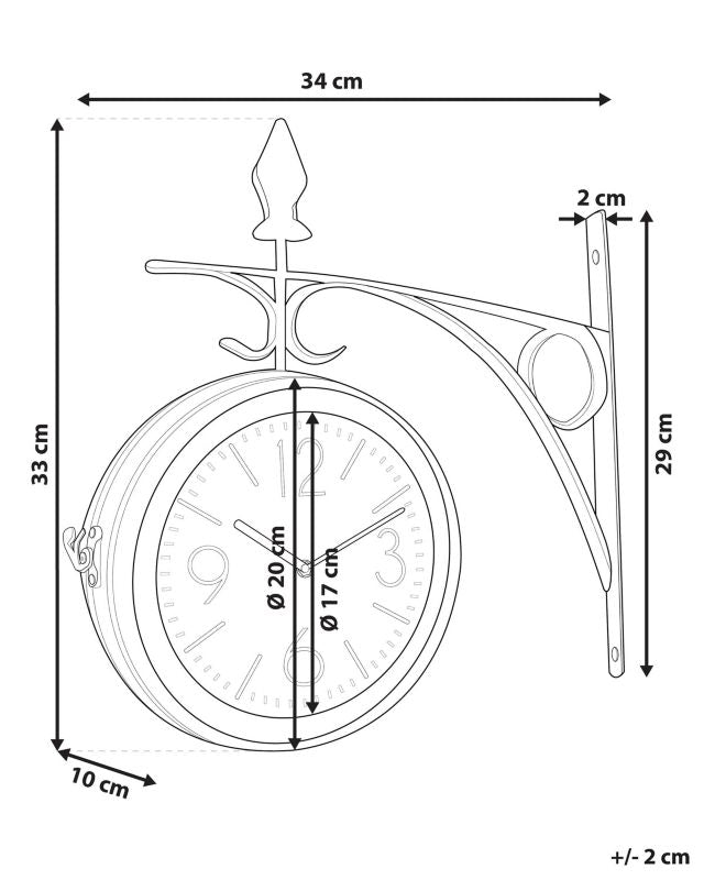 Romont metal vægur i sølv, 1 stk.