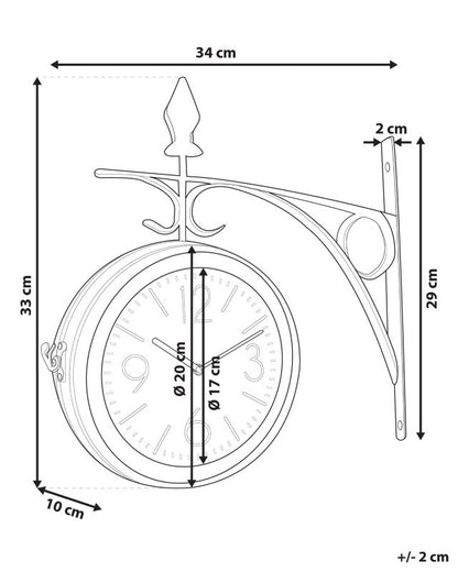 Romont metal vægur i sølv, 1 stk.