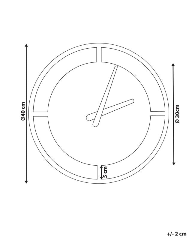 Trient metal vægur sort 1 stk.