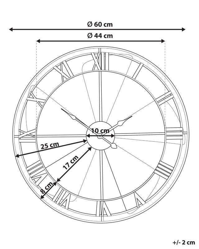 Farverig Wikon metal vægur – 1 stk.