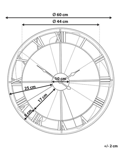 Farverig Wikon metal vægur – 1 stk.
