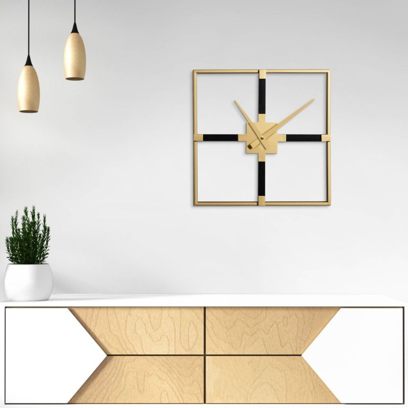 Eurofirany kvadratisk vægur 40 x 5 x 40 cm sort / guld