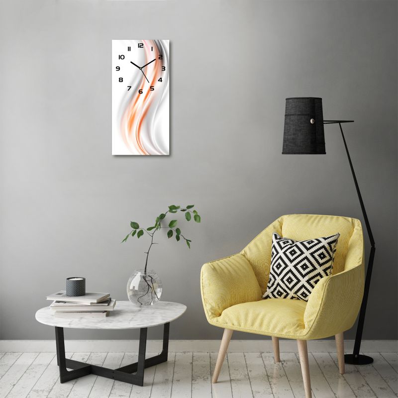 Glasur vægur Tulup Abstraktion bølger sorte visere 30x60 cm lydløst 1 stk.