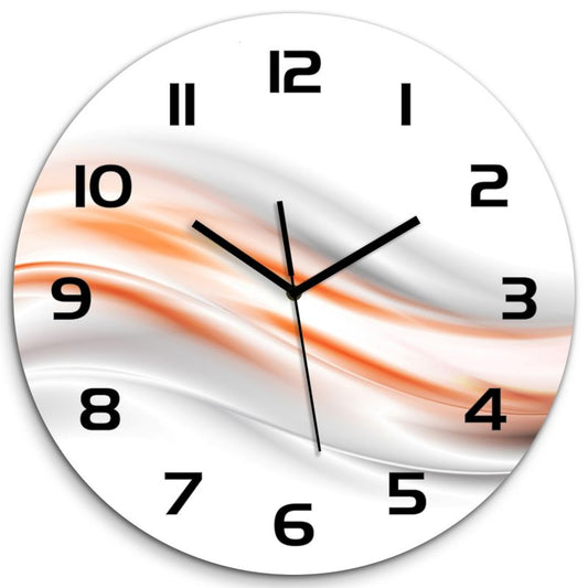 Glasur Tulup Abstraktion sorte bølger visere Ø30 cm lydløs 1 stk.