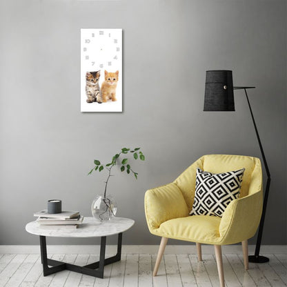 Glasur Tulup vægur med brun og rød kat 30x60 cm, lydløst, 1 stk.