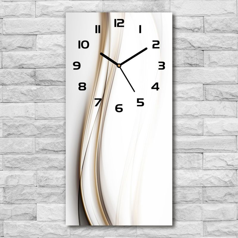 Tulup glasur med bølgemønster, sorte visere, 30 x 60 cm, lydløs, 1 stk.