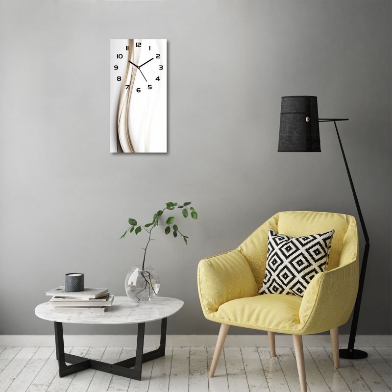 Tulup glasur med bølgemønster, sorte visere, 30 x 60 cm, lydløs, 1 stk.