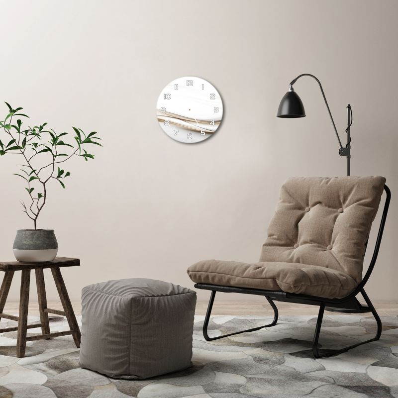 Tulup Fale glasur med 30 cm diameter – stilfuldt og lydløst vægur, 1 stk.
