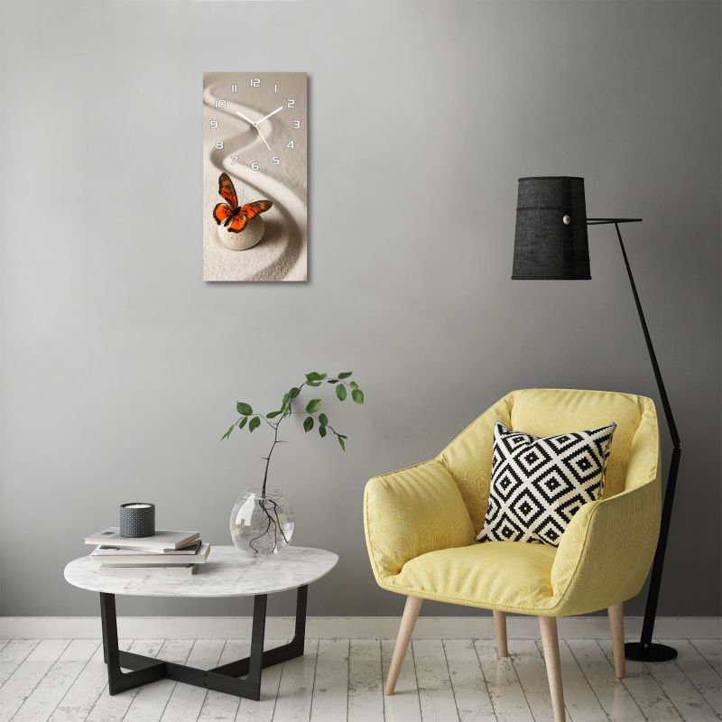 Glasur Tulup zensten og sommerfugl vægur 30 x 60 cm lydløst 1 stk.