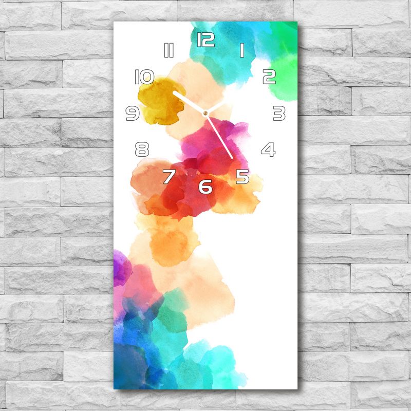 Glasur Tulup Farverige pletter 30x60 cm lydløs vægur 1 stk.