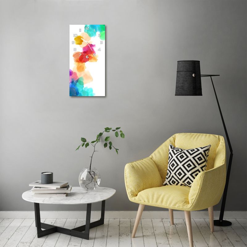 Glasur Tulup Farverige pletter 30x60 cm lydløs vægur 1 stk.