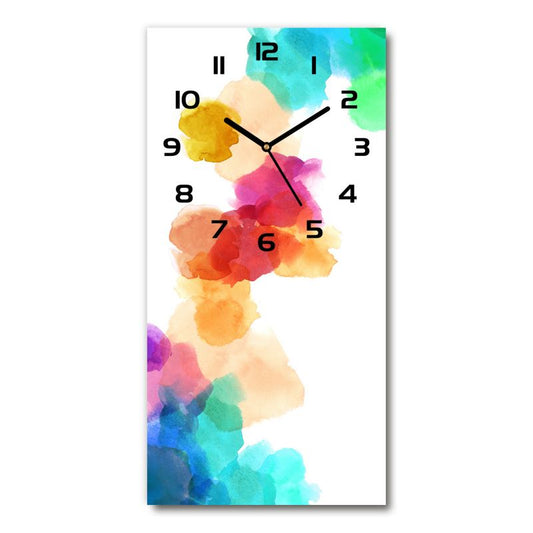 Glasur vægur Tulup med farverige pletter, sorte visere, 30x60 cm, lydløst, 1 stk.
