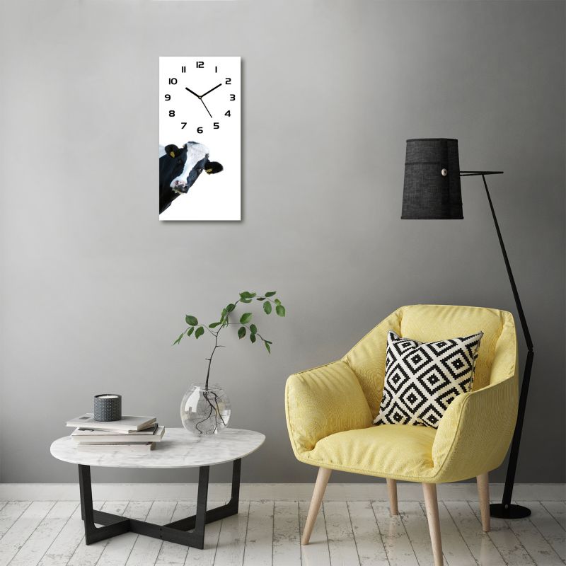 Glasur Tulup Ko med sorte visere 30x60 cm lydløs 1 stk.