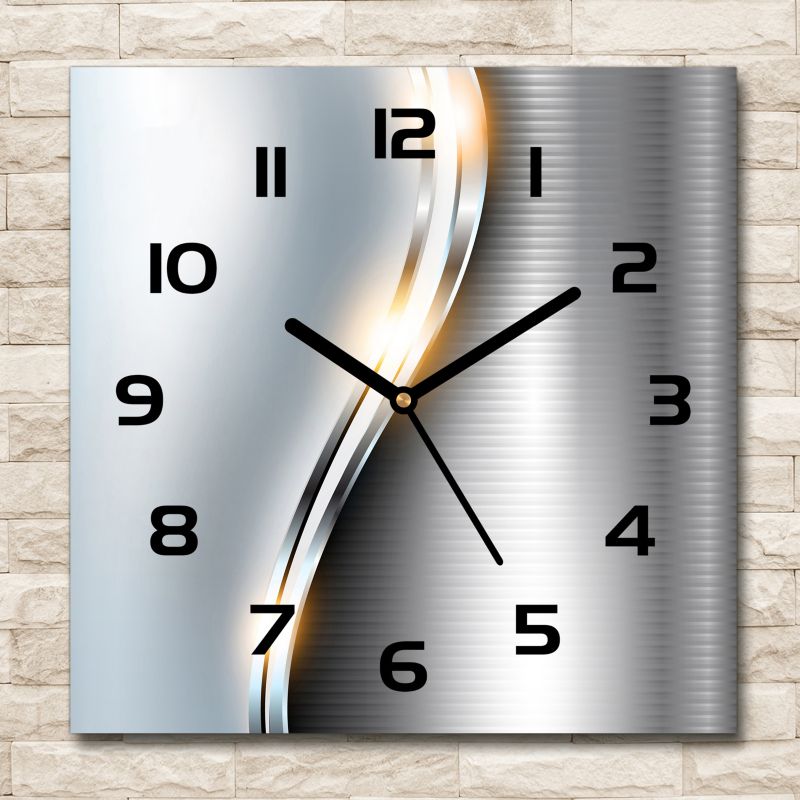 Tulup glasur med metalabstraktion, sorte visere, 30 x 30 cm, lydløs, 1 stk.