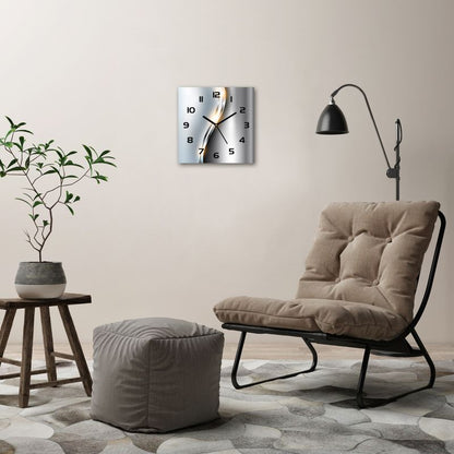 Tulup glasur med metalabstraktion, sorte visere, 30 x 30 cm, lydløs, 1 stk.