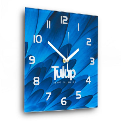 Tulup glasur med metalabstraktion, sorte visere, 30 x 30 cm, lydløs, 1 stk.