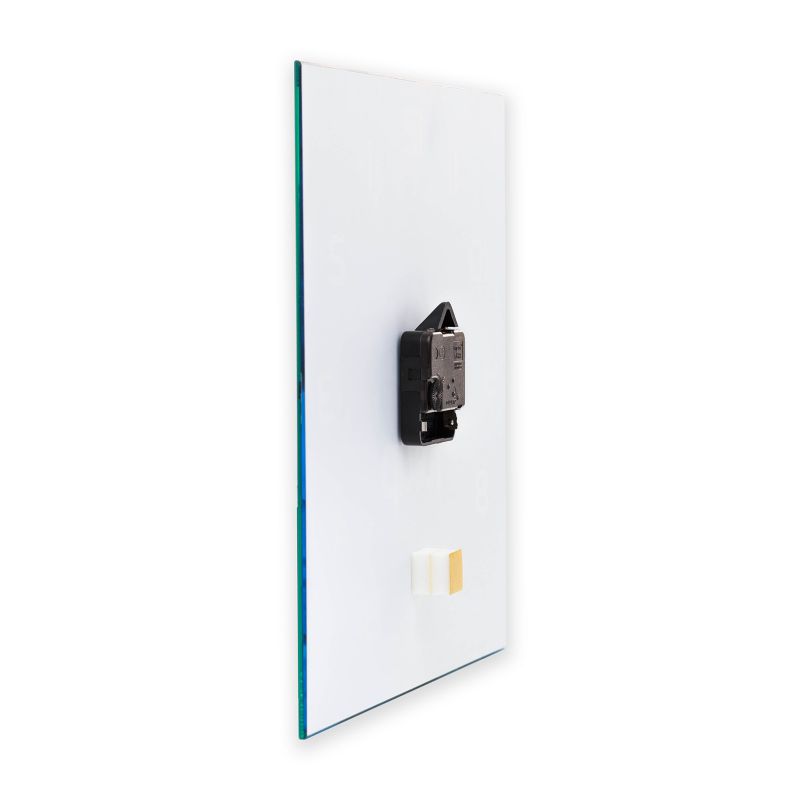 Tulup glasur med metalabstraktion, sorte visere, 30 x 30 cm, lydløs, 1 stk.
