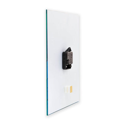 Tulup glasur med metalabstraktion, sorte visere, 30 x 30 cm, lydløs, 1 stk.
