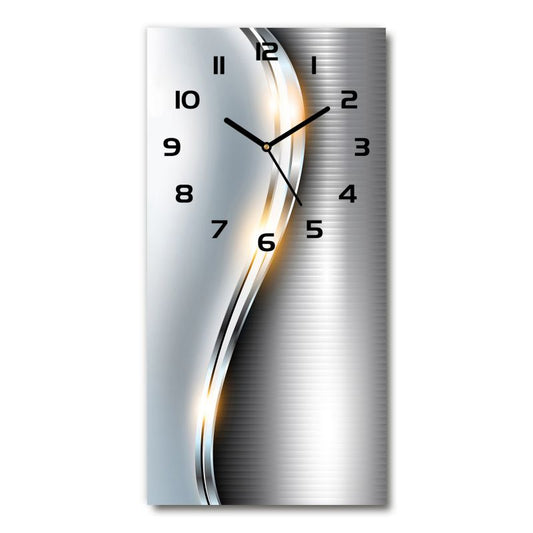Glasur Tulup Metalisk abstraktion med sorte visere 30x60 cm lydløs 1 stk.