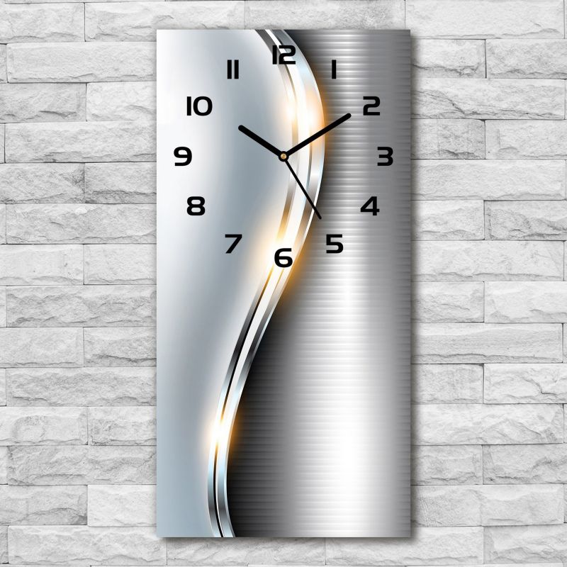 Glasur Tulup Metalisk abstraktion med sorte visere 30x60 cm lydløs 1 stk.