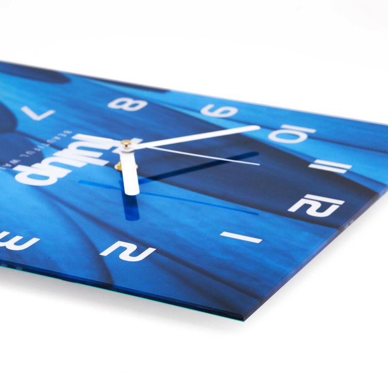 Glasur Tulup Metalisk abstraktion med sorte visere 30x60 cm lydløs 1 stk.