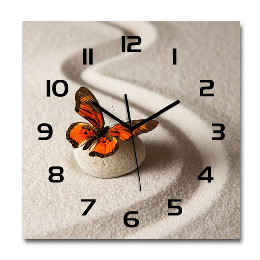 Glasur Tulup Motyl vægur med sorte visere 30 x 30 cm, lydløst, 1 stk.