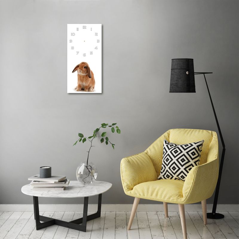 Glasur Tulup Rød Kanin vægur 30x60 cm lydløst 1 stk.
