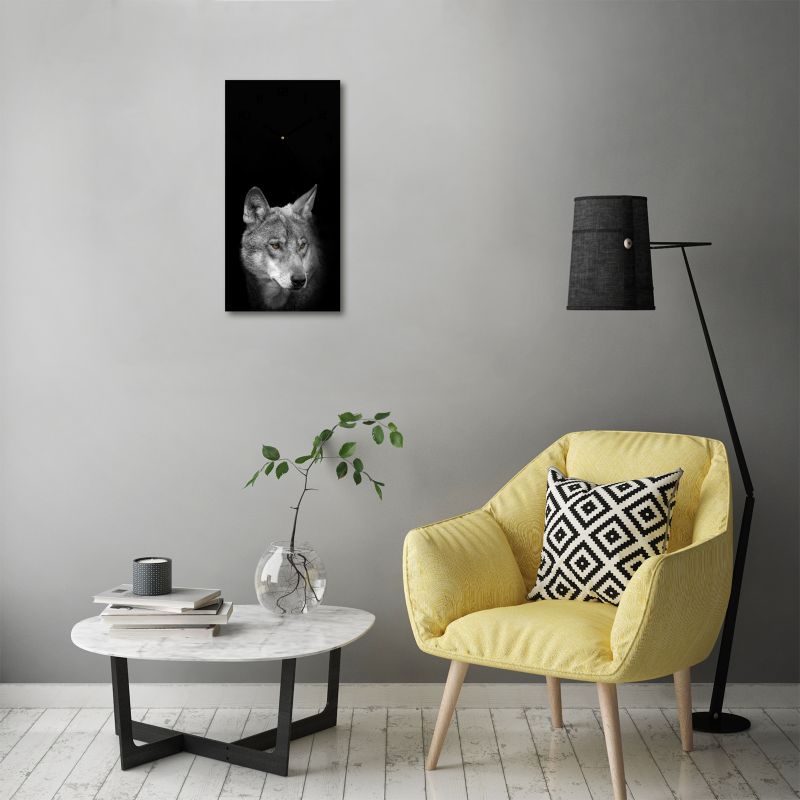 Tulup Wilk glasur med sorte visere 30x60 cm lydløs vægur 1 stk.