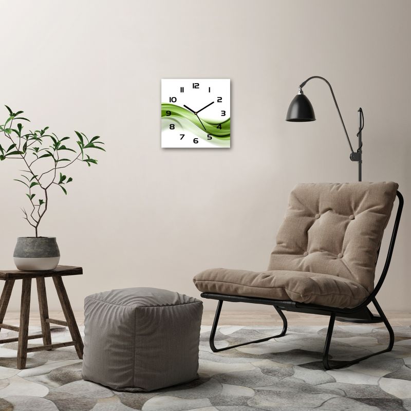 Glasur Tulup Grøn bølge med sorte visere 30 x 30 cm lydløs 1 stk.