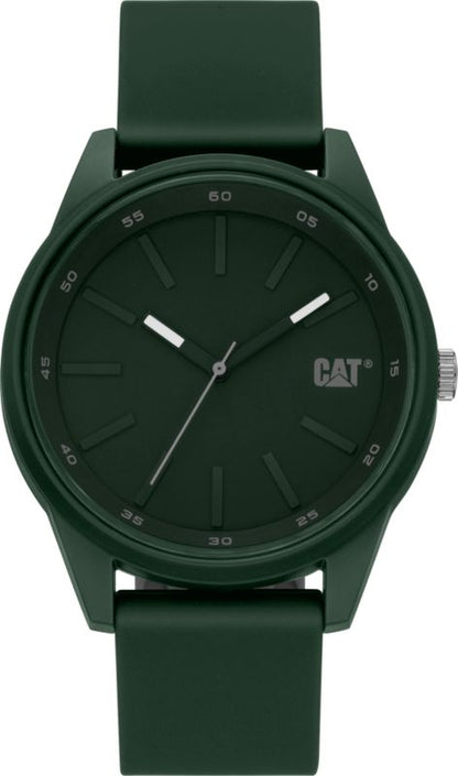 Analogt Caterpillar Insignia 3H ur med polycarbonat 43 mm og silikonerem, 1 stk.