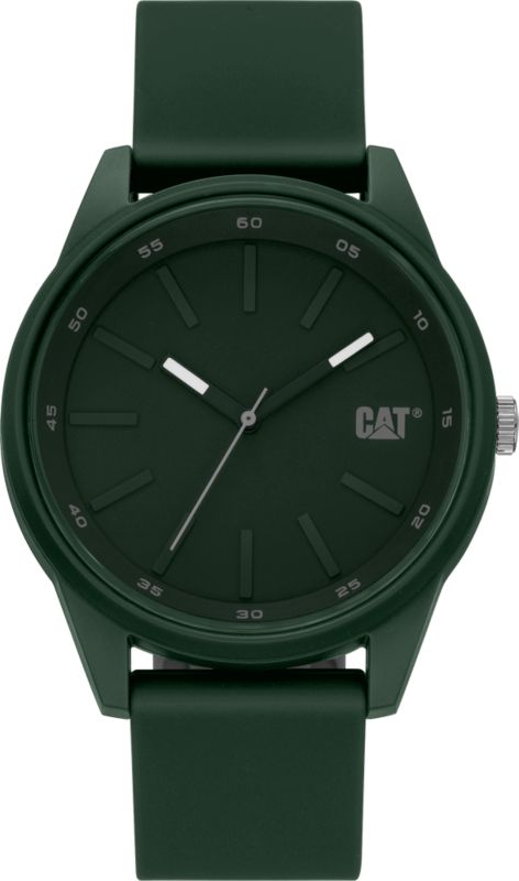 Analogt Caterpillar Insignia 3H ur med polycarbonat 43 mm og silikonerem, 1 stk.