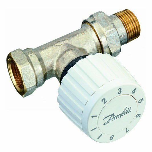 Danfoss 2‑delt termostat sæt RTLGL + lige ventil