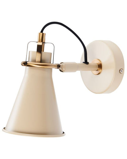 Sæt med 2 justerbare væglamper Moyola i metal, beige, 1 par