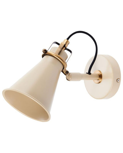 Sæt med 2 justerbare væglamper Moyola i metal, beige, 1 par
