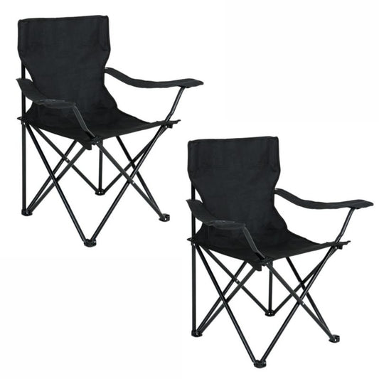 Sæt med 2 foldbare campingstole Anter i sort