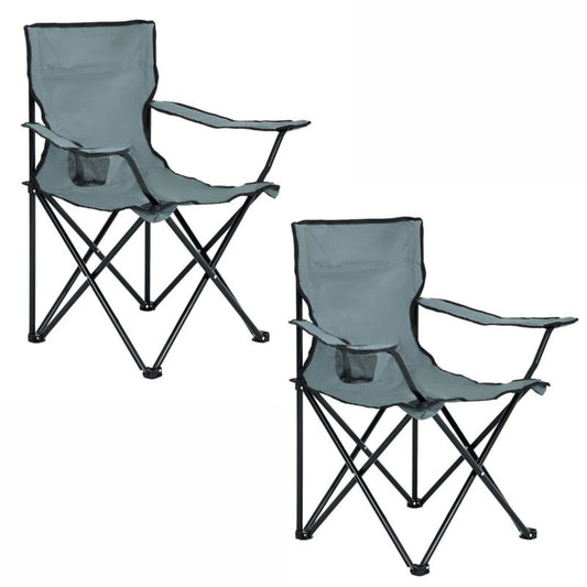 Sæt med 2 foldbare campingstole Anter i grå, 2 stk.