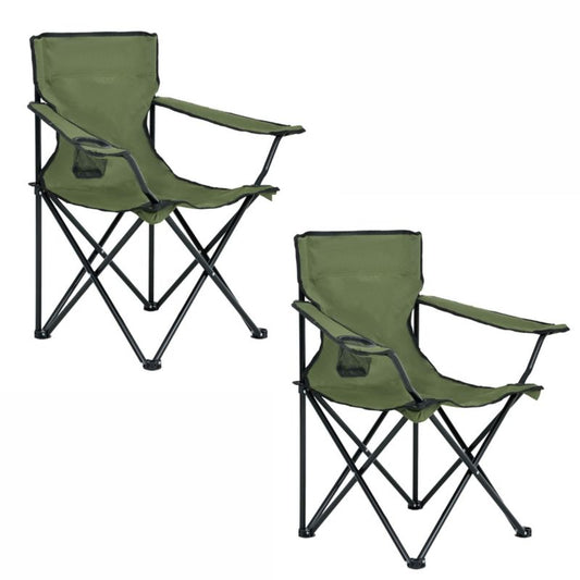 Sæt med 2 foldbare campingstole Anter i grøn farve, 2 stk.
