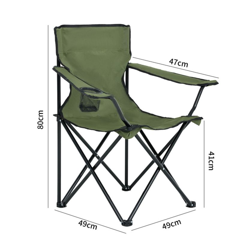 Sæt med 2 foldbare campingstole Anter i grøn farve, 2 stk.