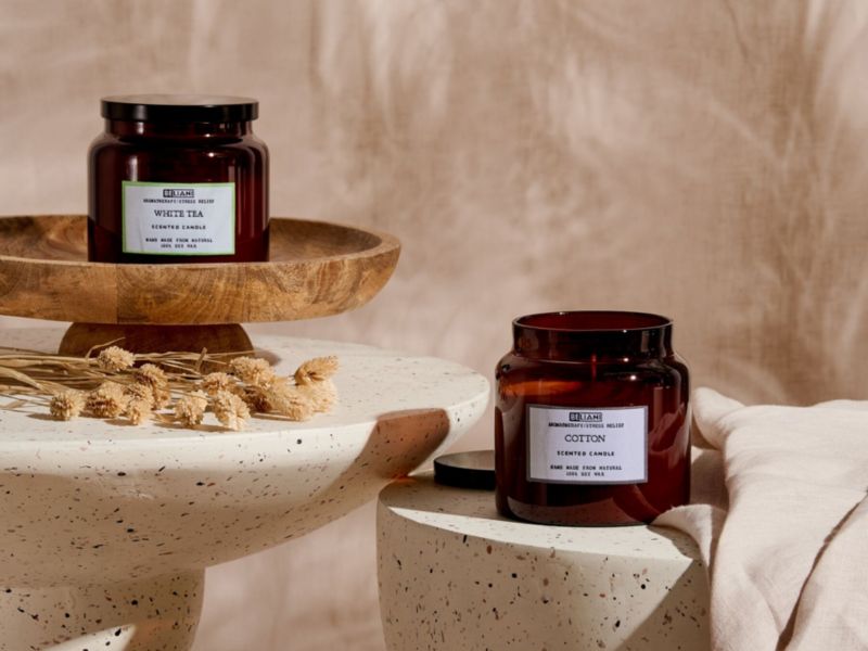 Sæt med 2 duftlys Absolute Alchemy i sojavoks med friske noter, 1 par