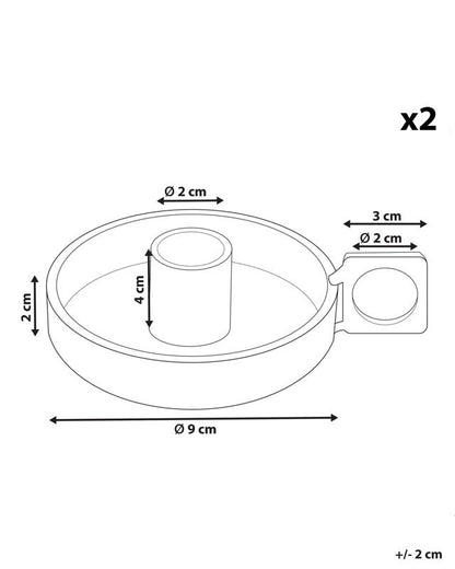 Sæt med 2 Chorio Metal lysestager 4 cm Mintgrøn 1 par