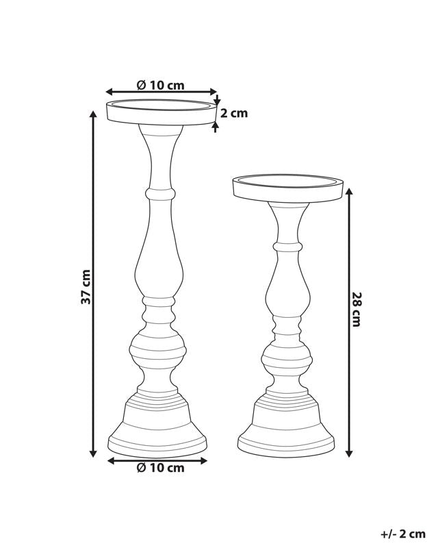 Sæt med 2 Cuba metal-lysestager 37/28 cm i guld, 1 par