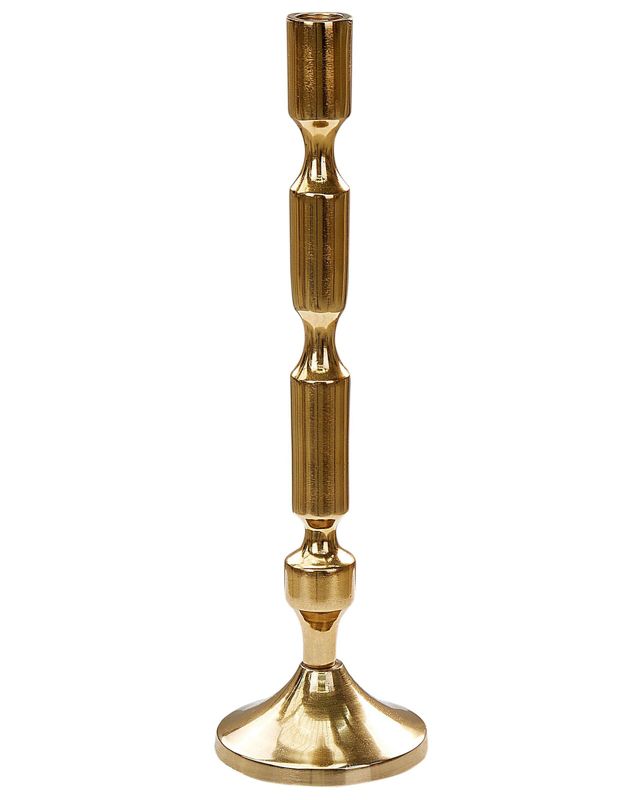 Sæt med 2 Dikirnis metallysestager 31/36 cm i guld, 1 par