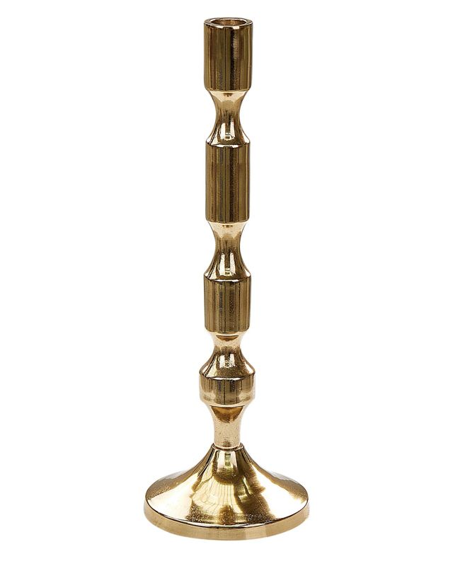 Sæt med 2 Dikirnis metallysestager 31/36 cm i guld, 1 par