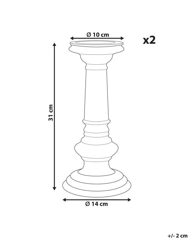 Sæt med 2 Imarti lysestager i glas 30 cm gylden 1 par
