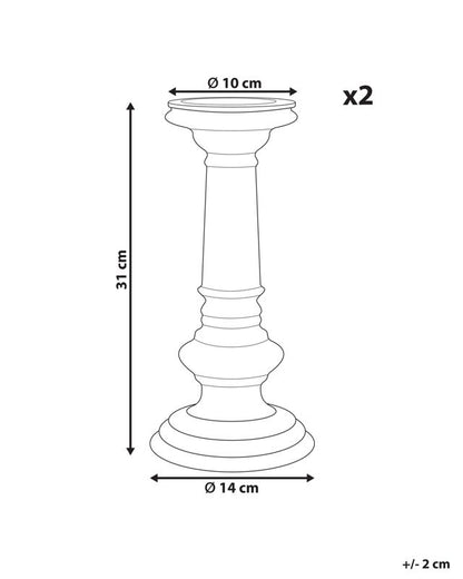 Sæt med 2 Imarti lysestager i glas 30 cm gylden 1 par