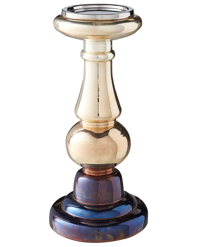 Sæt med 2 Imarti lysestager i glas 30 cm gylden 1 par