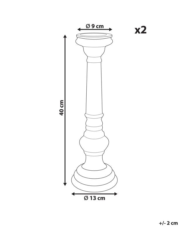 Sæt med 2 Imarti lysestager i glas 40 cm gylden 1 par